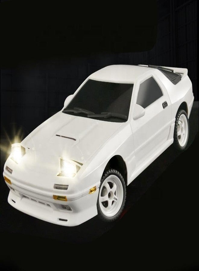 Black Foru سيارة سباق بلاك فورو LDRC 1/18 Rx7 RC ذات الدفع الخلفي، مزودة بنظام تحكم لاسلكي جيروسكوبي، ونظام إضاءة LD1802، ومحرك سيرفو، ووحدة تحكم إلكترونية للهواة (أبيض) - Image 4